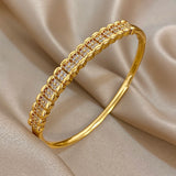 Layered Zirconia Cuff Bracelet