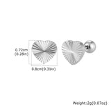Silver Heart Sunburst Studs