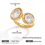 Luxury Double Round Zircon Ring