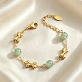 Dainty Beaded Bow Bracelet