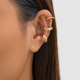 Gold Textured Ear Cuff Set (3-Piece)