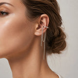 Butterfly & Pearl Tassel Ear Cuff