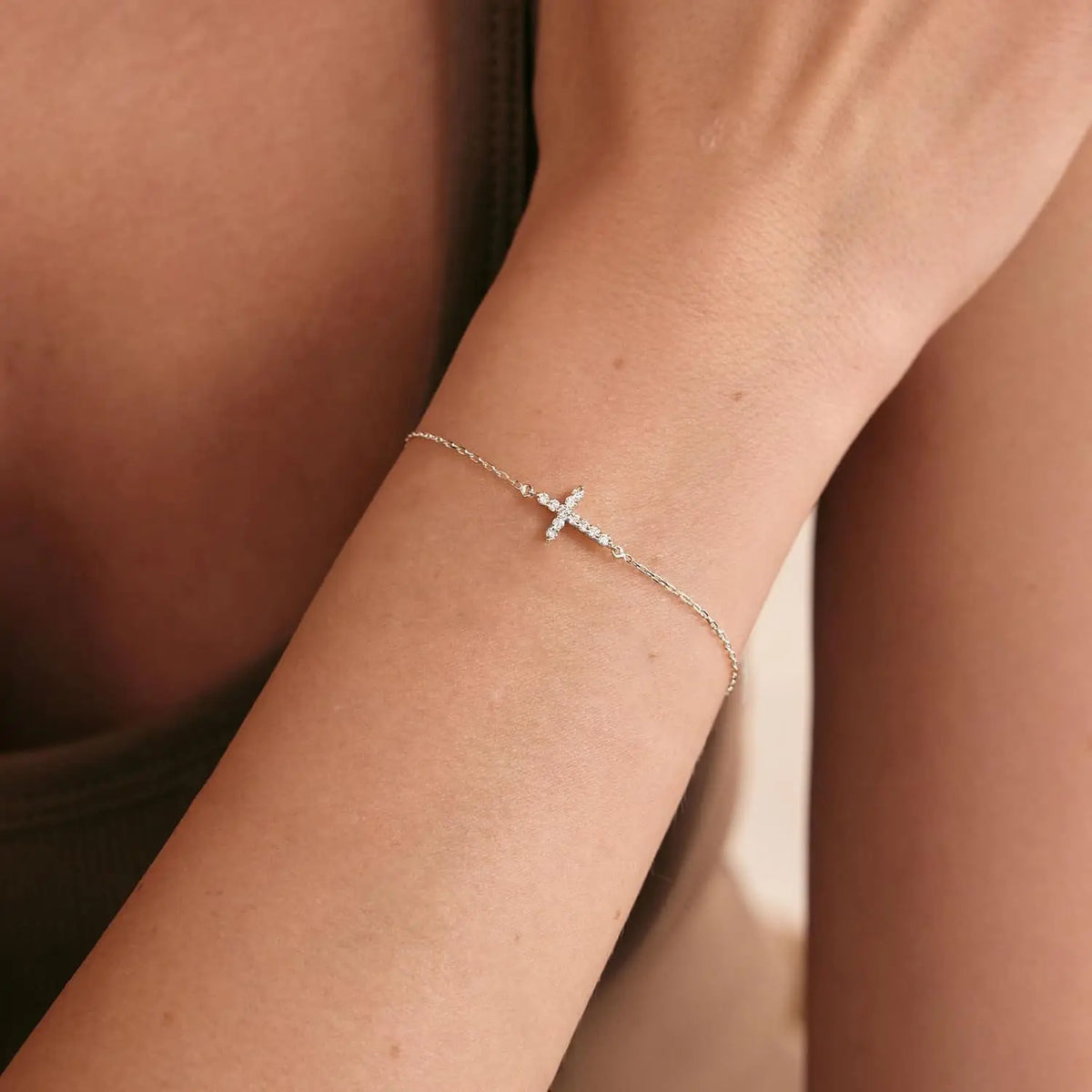 Sterling Cross Chain Bracelet