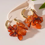 Vintage Resin Petal Flower Earrings