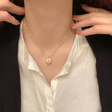 Shell & Rose Pendant Necklace