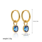 Multicolour Oval CZ Zircon Drop Earrings