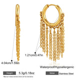 Minimalist Tassel Chain Hoop Earrings