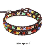 Azure Lapis Leather Wrap Bracelet