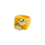 Chunky Resin Flower Ring