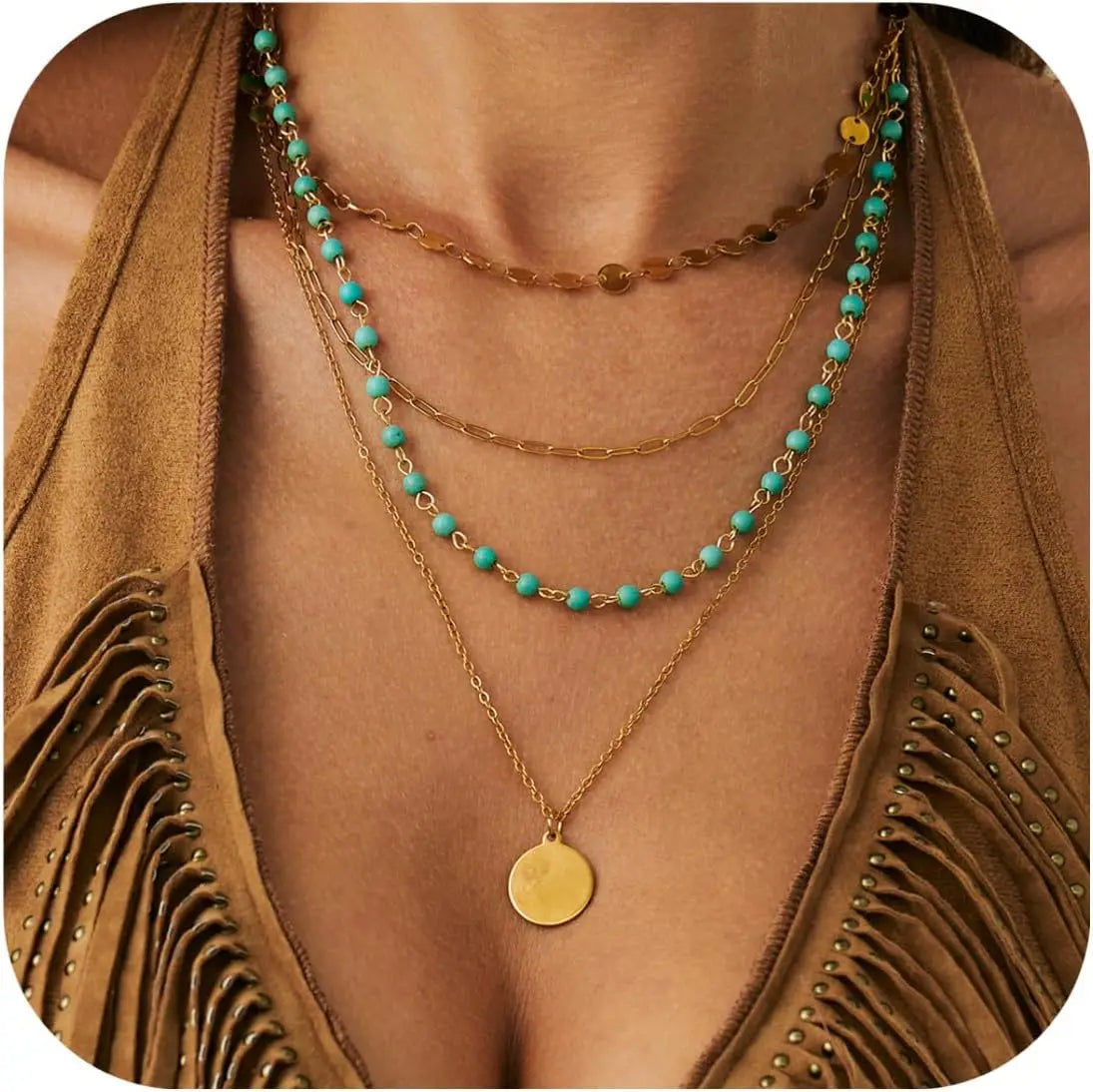 Boho Coin Layered Necklace