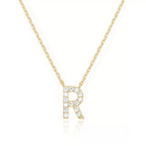 Zircon Letter Choker Necklace