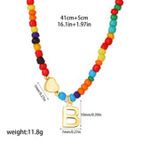 Beaded Initial Heart Necklace