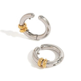 Two-Tone Geometric C-Shape Ear Clip