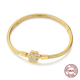 Sterling Silver Zirconia Charm Bracelet