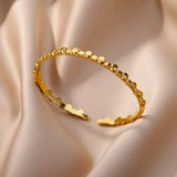 Gold Cuff Bangle Bracelet
