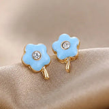 Summer Flower Zircon Stud Earrings