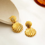 Shell Textured Drop Earrings