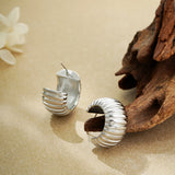 Chunky Textured C-Hoop Earrings