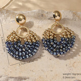 Layered Beaded Drop Earrings