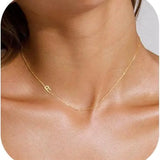 Sideways Initial Choker Necklace