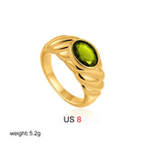 Oval Zircon Stackable Ring