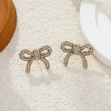 Cubic Zirconia Bow Stud Earrings