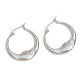 18K Gold Moon Hoop Earrings