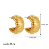 Chunky Textured C-Hoop Earrings