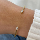 18K Gold-Plated Teardrop CZ Cuff