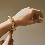Vintage Lava Texture Gold Cuff