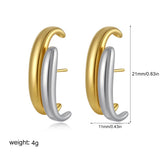 Two-Tone Irregular C-Shape Studs