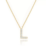 Zircon Letter Choker Necklace