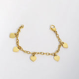 Personalized Engraved Heart Charm Bracelet