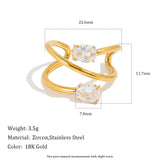 Spiral Zircon Adjustable Open Ring