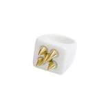 Chunky Resin Flower Ring