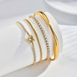 Heart CZ Snake Chain Bracelet