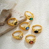 Oval Zircon Stackable Ring