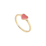 Pink Enamel Heart Ring