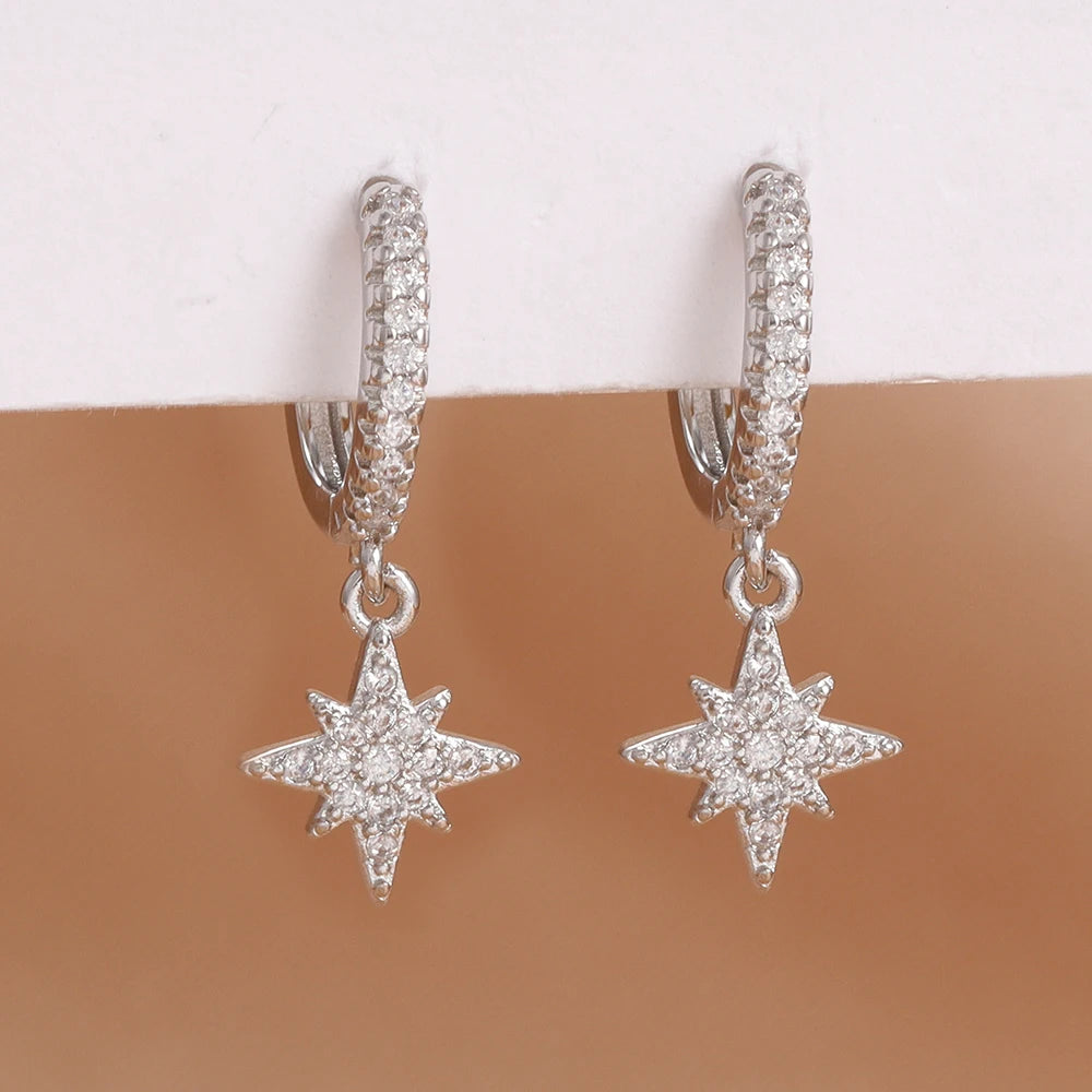 Celestia North Star Huggie Earrings