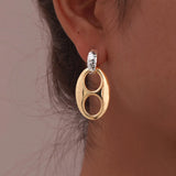 Linked Oval Hoop Earrings