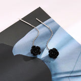 Black Tassel Drop Earrings
