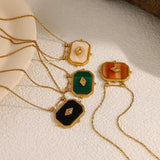 Retro Acrylic Geometric Pendant Necklace