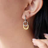 Detachable Two-Tone Geometric Hoop Earrings