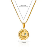 Blue Zircon Star & Moon Necklace