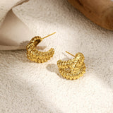Vintage Lava Texture Chunky C Hoops