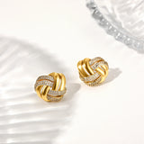 Zircon Knot Statement Stud Earrings