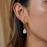 Waterdrop Zircon CZ Pendant Hoops