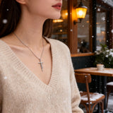 Silver Plated Alloy Faith Cross Pendant Necklaces