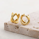 Cross Circle Huggie Earrings
