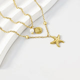 Shell & Pearl Layered Necklace